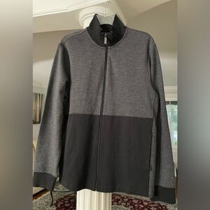 Perry Ellis black and gray long sleeve zip up fleece jacket 84% cotton size M/M